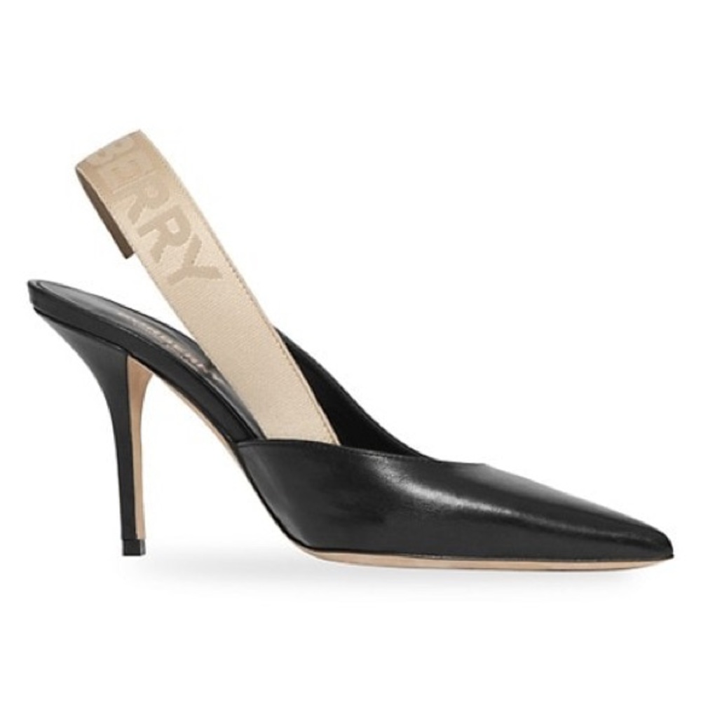Burberry Women’s Black Pumps Slingback Maria 38